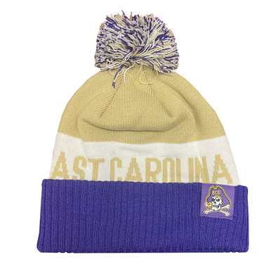 Muted Purple and Gold Nike East Carolina Classic Stripe Beanie