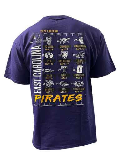 Purple Champion 2025 ECU Football Schedule Jersey Tee - University