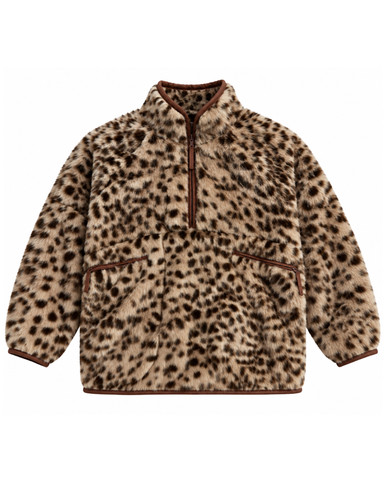 Ladies TCEC Leopard Print 1/4 Zip Pullover - University Book Exchange