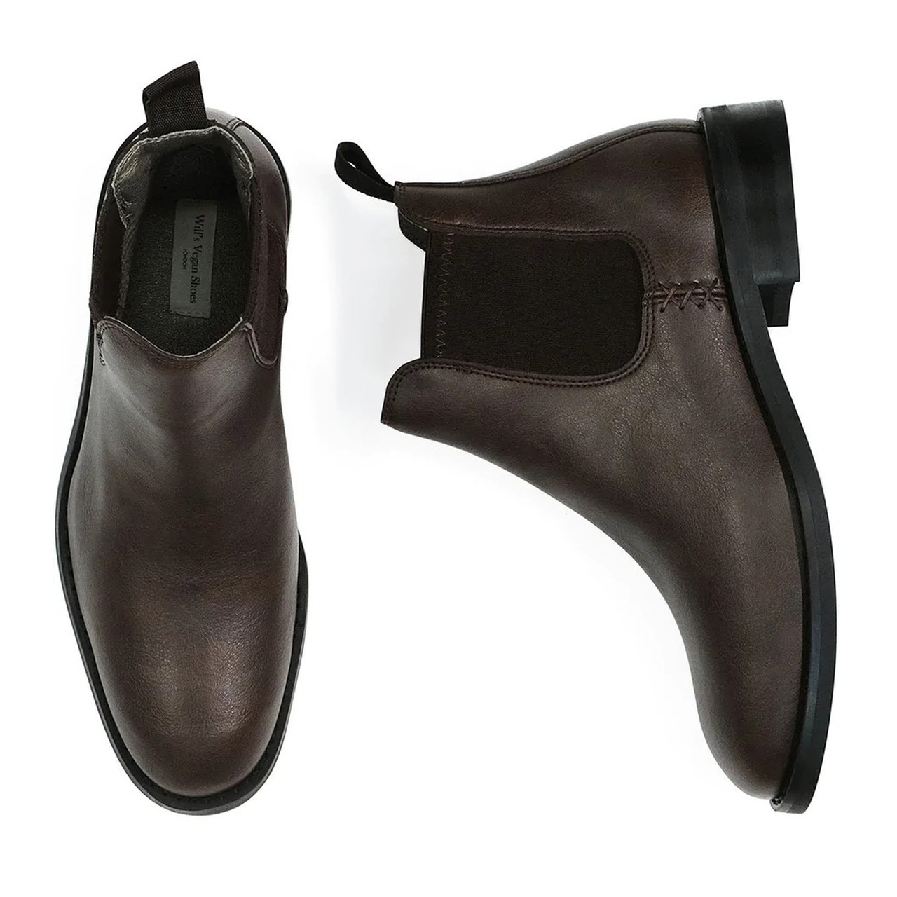 Wills Vegan Waterproof Chelsea Boot (womens) Dark Brown The