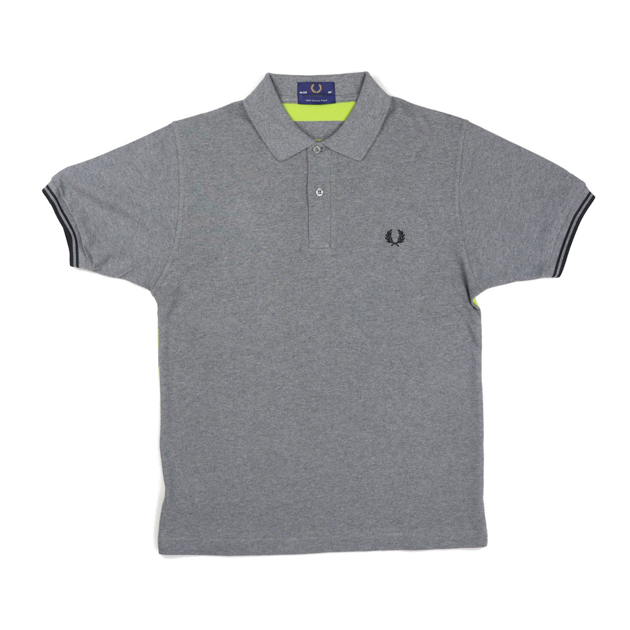 Striped Back Polo - Grey Marl / Nu Green - The Third Estate Ltd