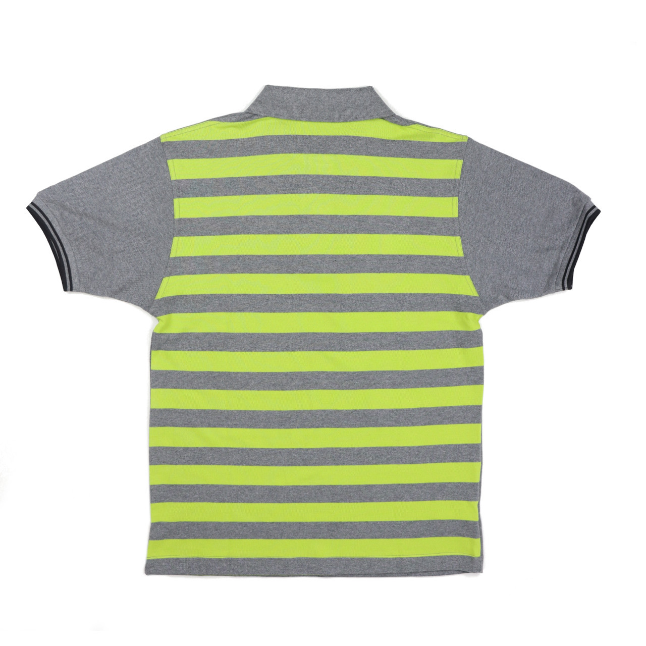 Striped Back Polo - Grey Marl / Nu Green - The Third Estate Ltd