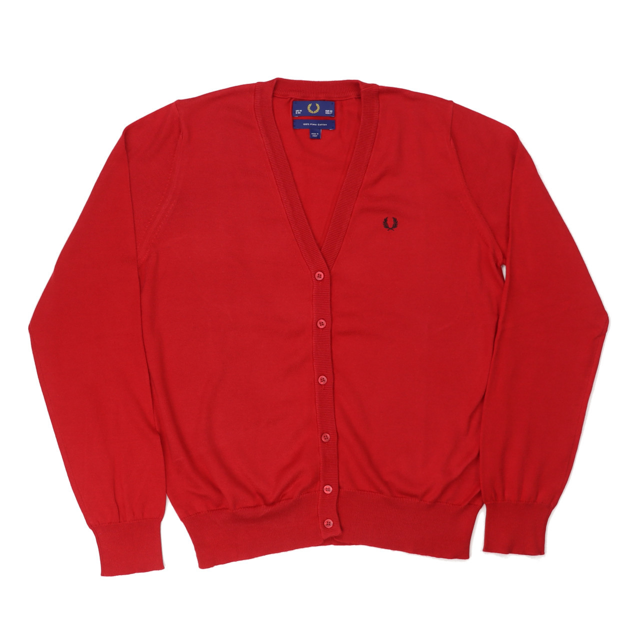 Limited Edition VNeck Cotton Cardigan - Red - The Third Estate Ltd