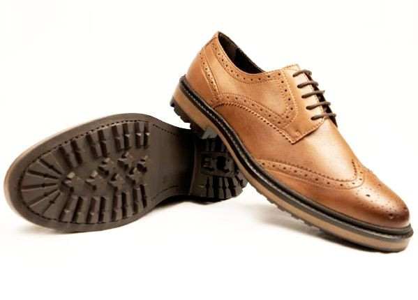 Wills Vegan Continental Brogues - Tan 