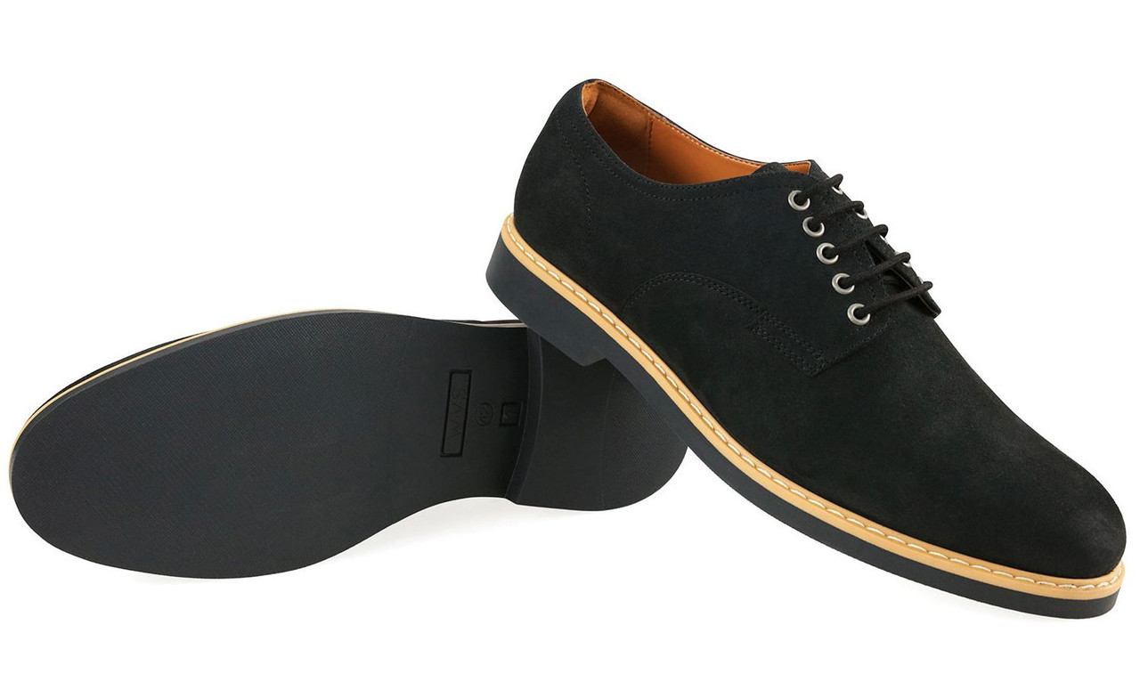 Wills Vegan Signature Derbys - Black Faux Suede