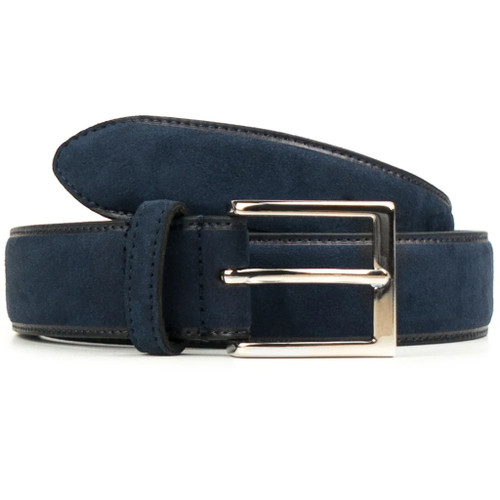 Wills Vegan Continental 3.5cm Belt - Black Suede