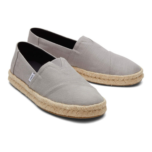 Toms Alpargata Rope 2.0 Espadrille Recycled Cotton Slubby Woven (Mens) - Drizzle Grey