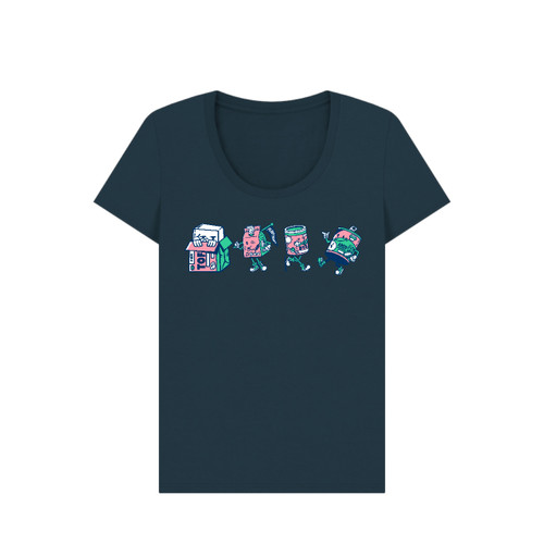 3E Organic Scoop Neck T (womens) - Veg Gang / Denim