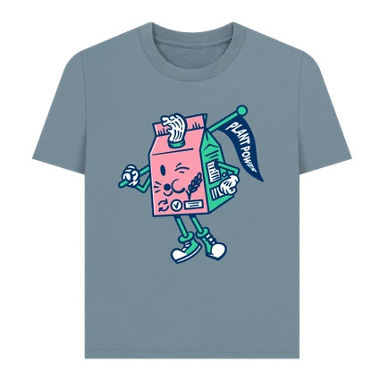 3E Organic Regular T (womens) - M!lk / Stone Blue