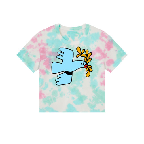 3E Organic Boxy T (Womens) - Tie Dye / Peace Dove
