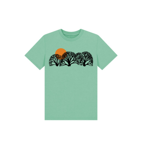 3E Organic Basic T - Trees at Sundown / Peppermint