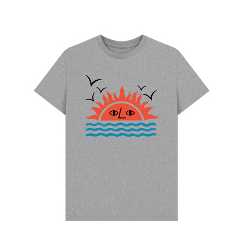 3E Organic Regular fit T-Shirt (Mens) - Sun over Sea / Heather Grey