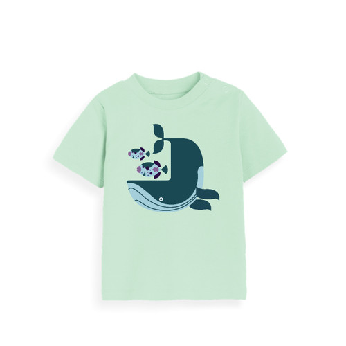 3E Organic Baby T - Whales and Fish / Mint