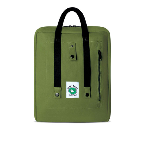 Cora + Spink Unisex Poly Canvas Vegan Backpack - Khaki