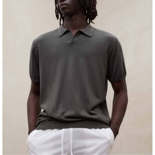 Ecoalf Olmo Organic Cotton + Linen Knitted Polo - Asteroid