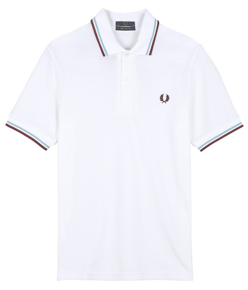 Made in England M12 Polo - White / Ice / Maroon