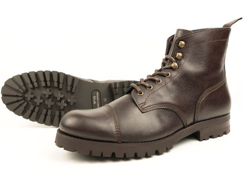 Wills Vegan Work Boots (Thick Tread) - Dark Brown