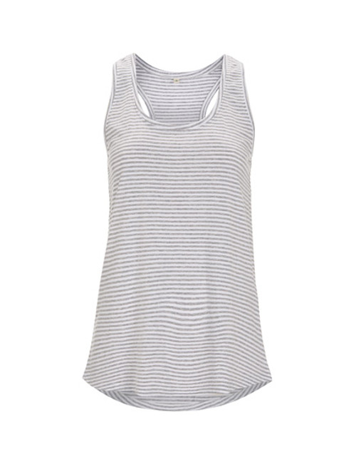 Organic Racerback Vest - Melange Grey Stripe