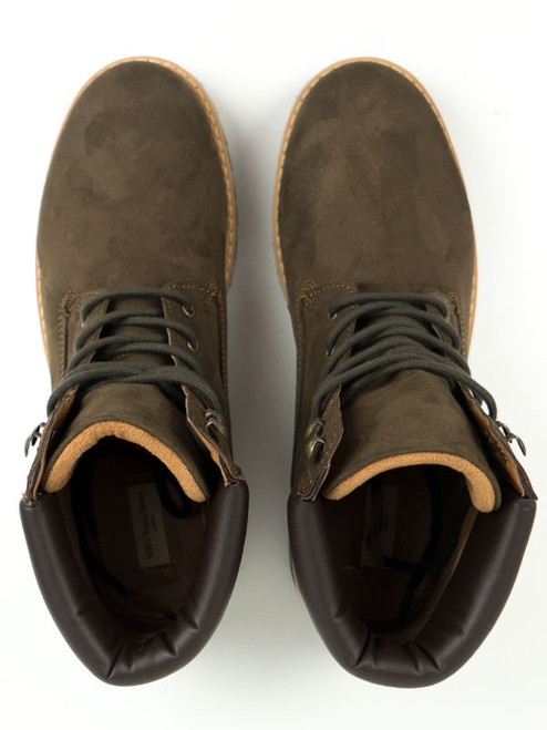 Wills Vegan Dock Boots (Mens) - Brown Faux Suede - The Third Estate Ltd