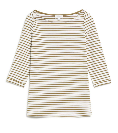 Dalenaa Stripes - Off White / Golden Khaki