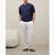 Ecoalf Olmo Organic Cotton + Linen Knitted Polo - Navy