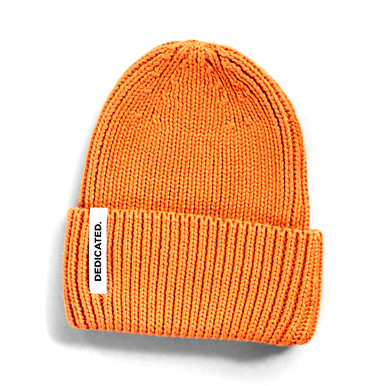 Dedicated Narvik Organic Cotton Knit Vegan Beanie - Washed Orange