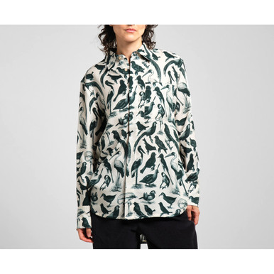 Dedicated Kosta Tencel Shirt - Birds / Green