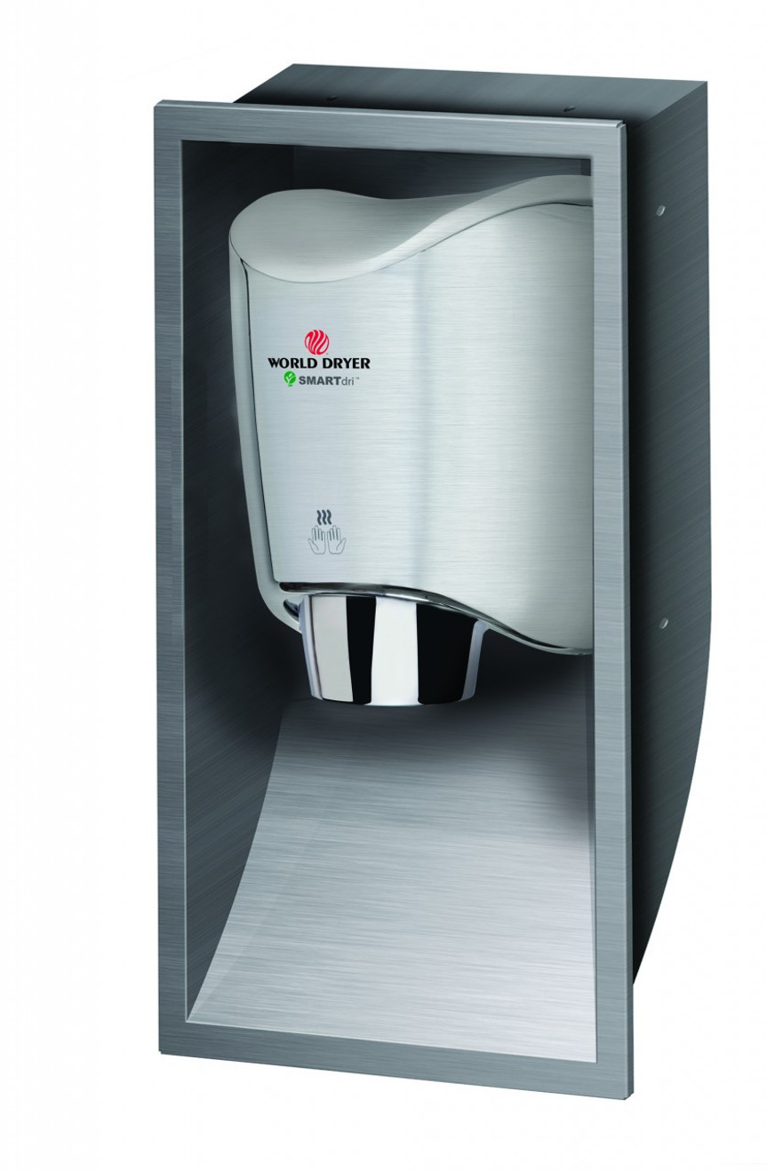 World Dryer KKR-973 Recessed Kit for SMARTdri Hand Dryers Brushed Stainless Steel World Dryer KKR-973 Recessed Kit for SMARTdri Hand Dryers Brushed Stainless Steel
