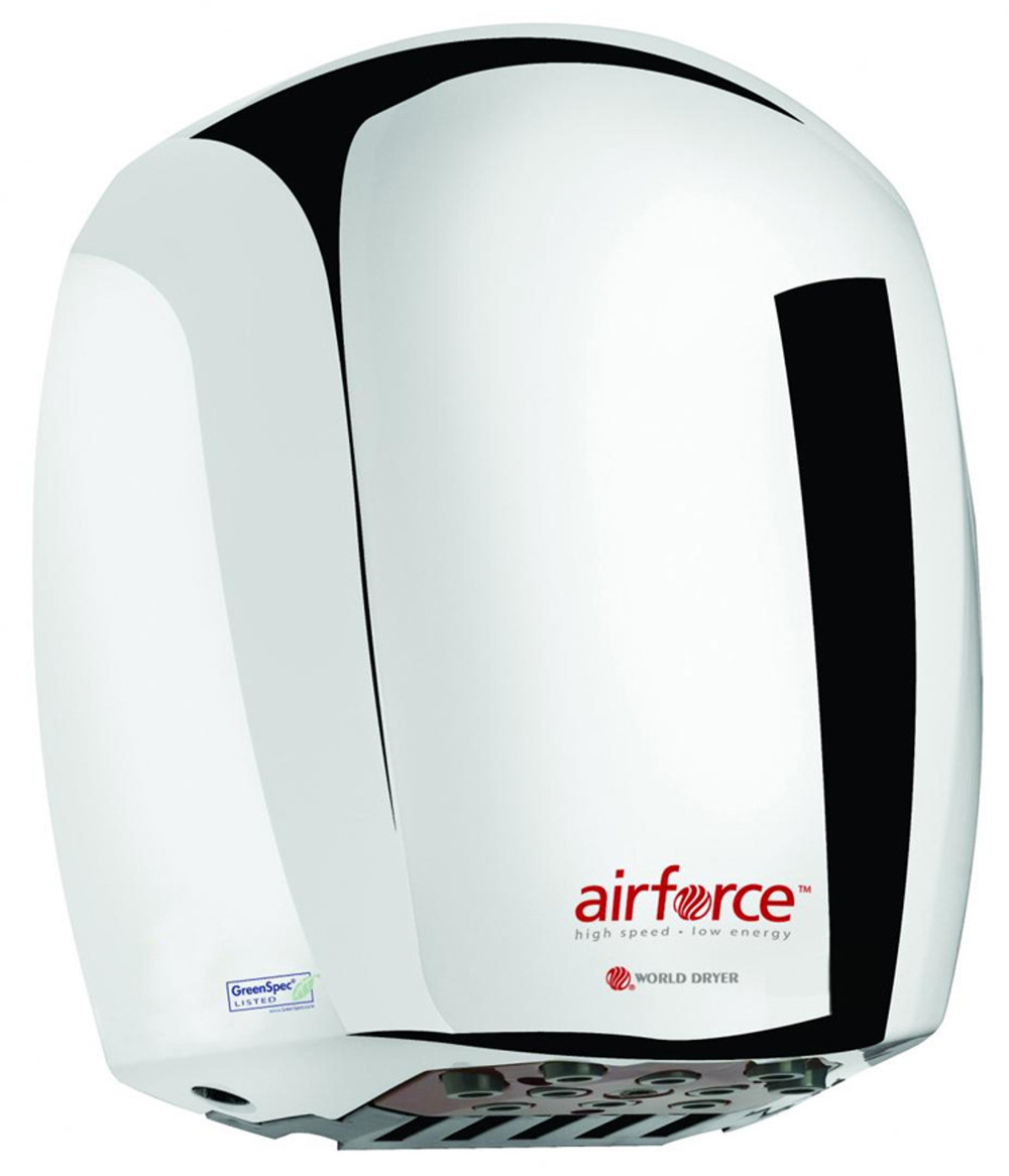 World Dryer J-970A3 AirForce Automatic Hand Dryer, Polished Aluminum, 110/120V World Dryer J-970A3 AirForce Automatic Hand Dryer, Polished Aluminum, 110/120V