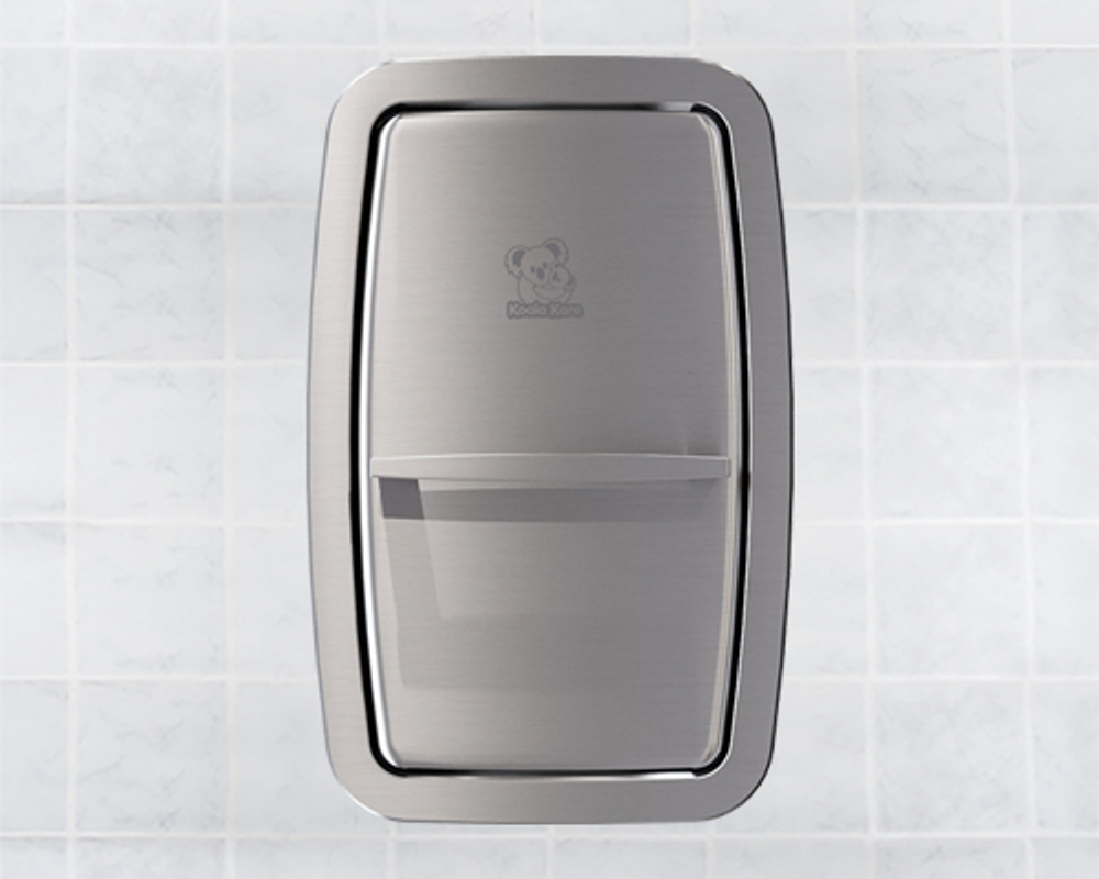 Stainless Steel Recessed-mounted vertical baby changing station - Closed