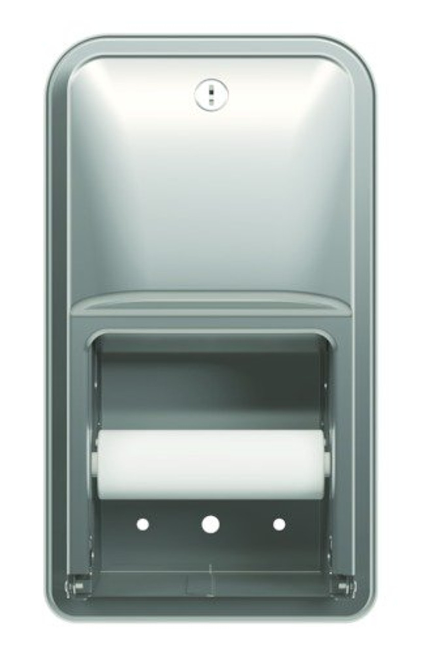 Bradley 5A00-000000 Diplomat 22 Gauge Stainless Steel Recessed Mounted Dual  Roll Diplomat Toilet Tissue Dispenser