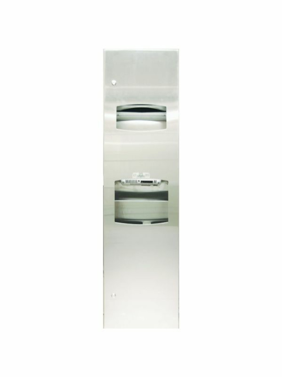 Recessed counter top hand towel dispenser in stainless steel