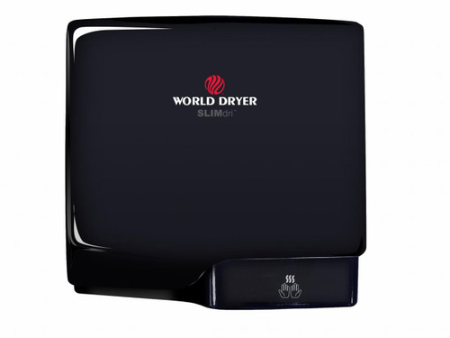 World Dryer L-162A SLIMdri Automatic Hand Dryer Black Aluminum, Universal Voltage World Dryer L-162A SLIMdri Automatic Hand Dryer Black Aluminum, Universal Voltage