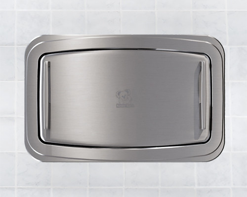 Stainless Steel Surface-mounted horizontal baby changing station, Closed