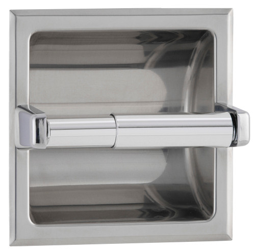 Roll toilet tissue dispenser made of stainless steel bright finish