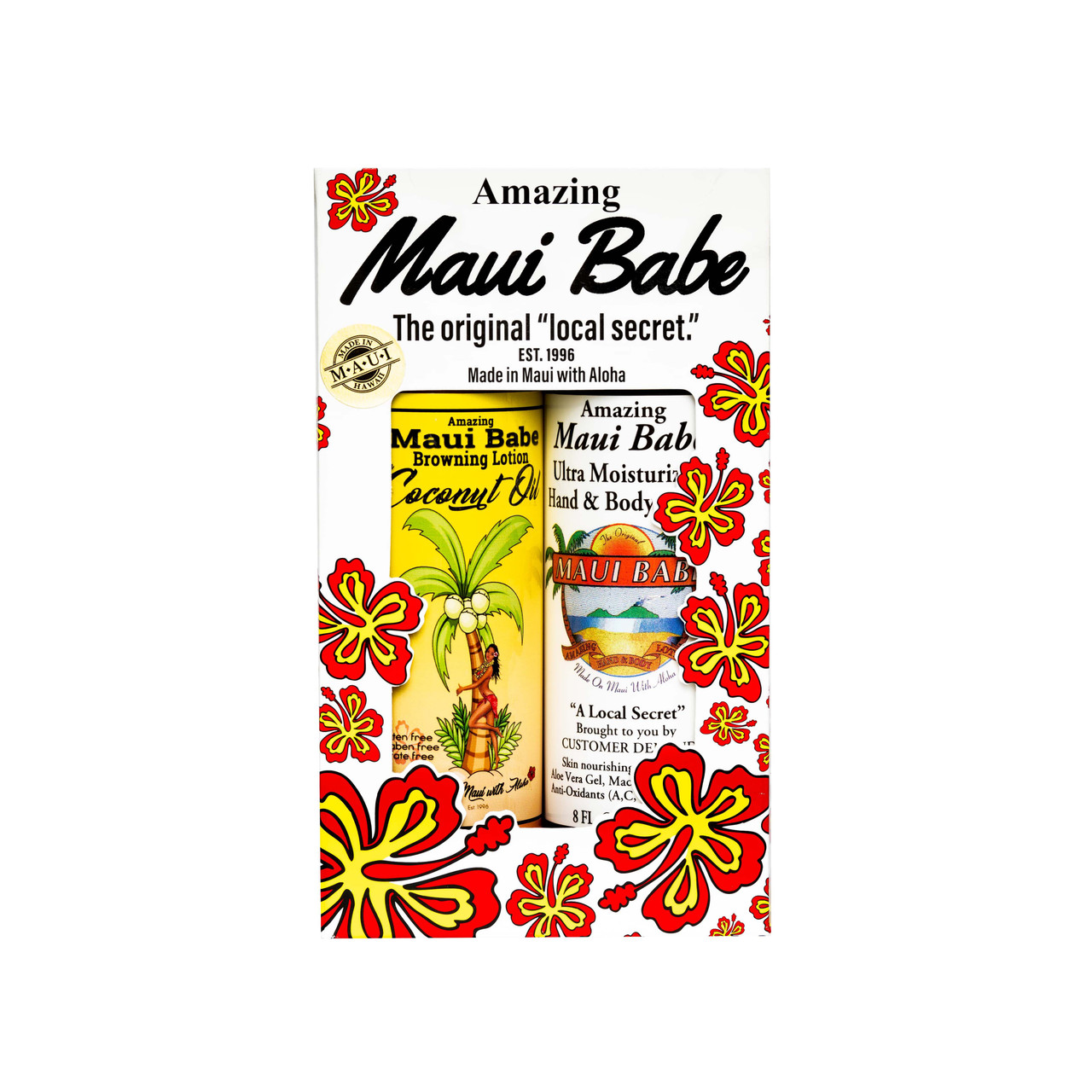 Maui Babe Coconut Oil Browning/Ultra Moisturizing Lotions Two Pack Gift Set