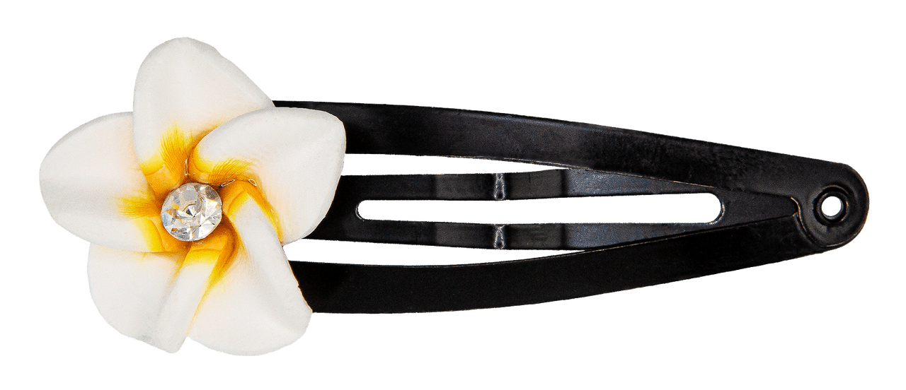 Small Plumeria Flower Snap Hair Pins Pink