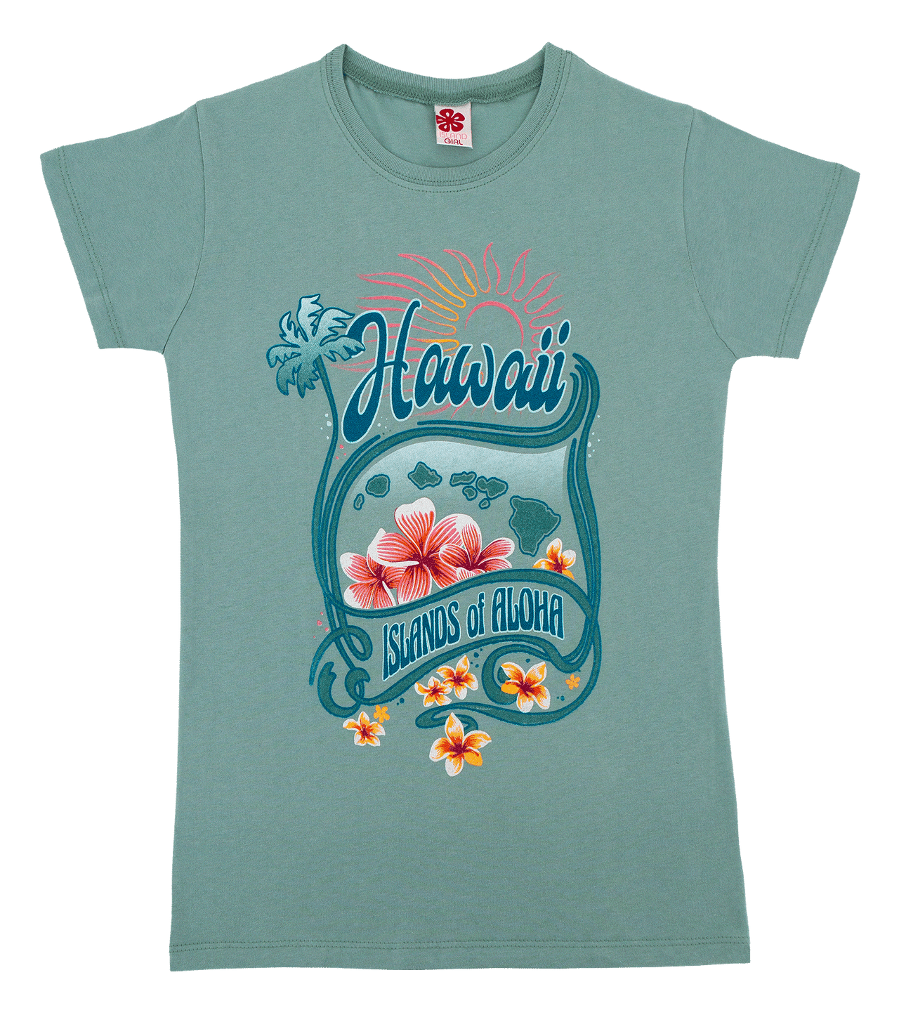 Island Girl® Surf Tee Plumeria Mint