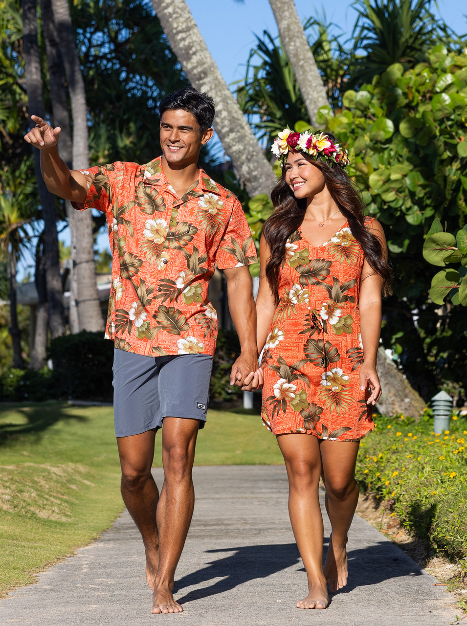 Aloha DRESS - Brick Floral