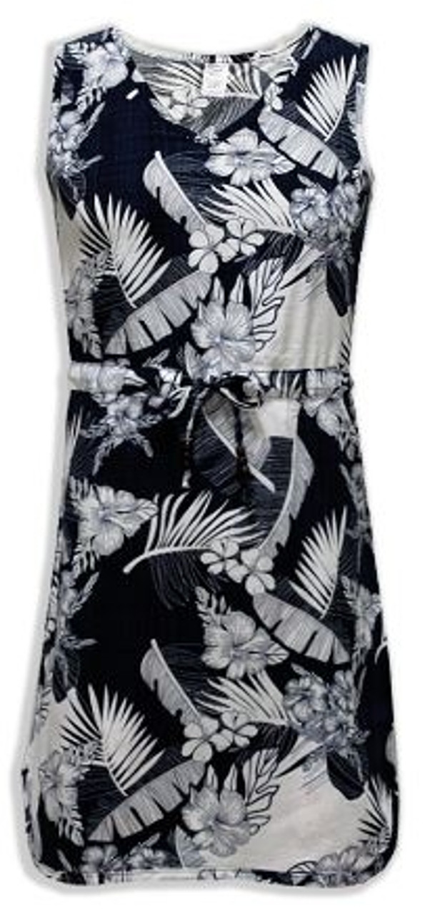 Aloha DRESS - Navy with Cream Floral - ABC Stores