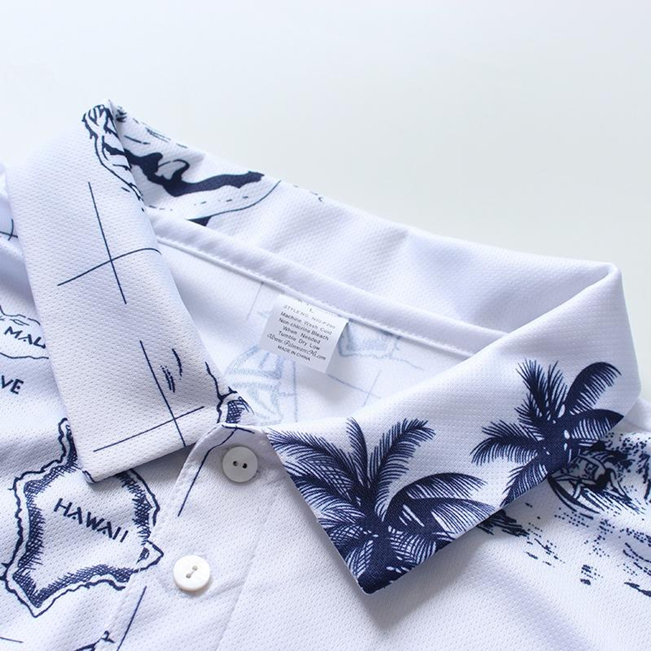 Aloha Shirt - White Map