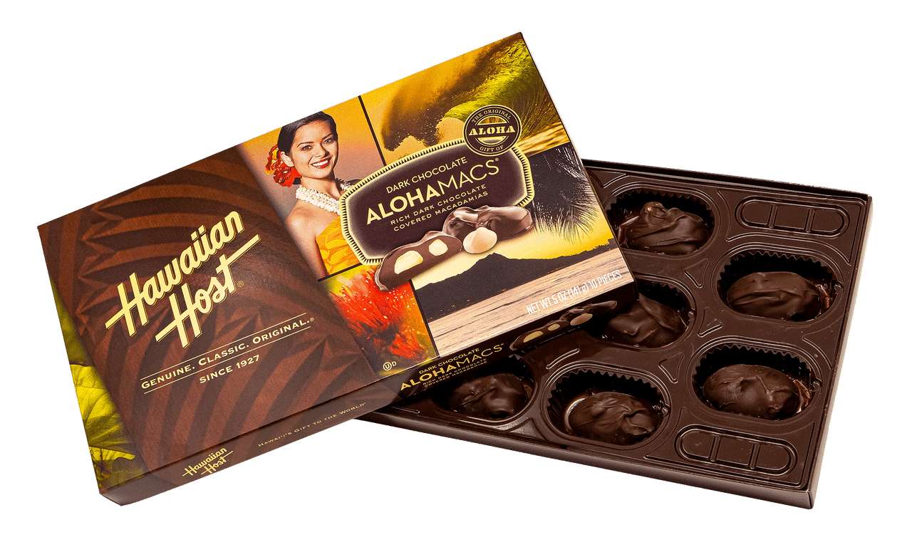 Hawaiian Host Aloha Macs Dark Chocolate 5oz