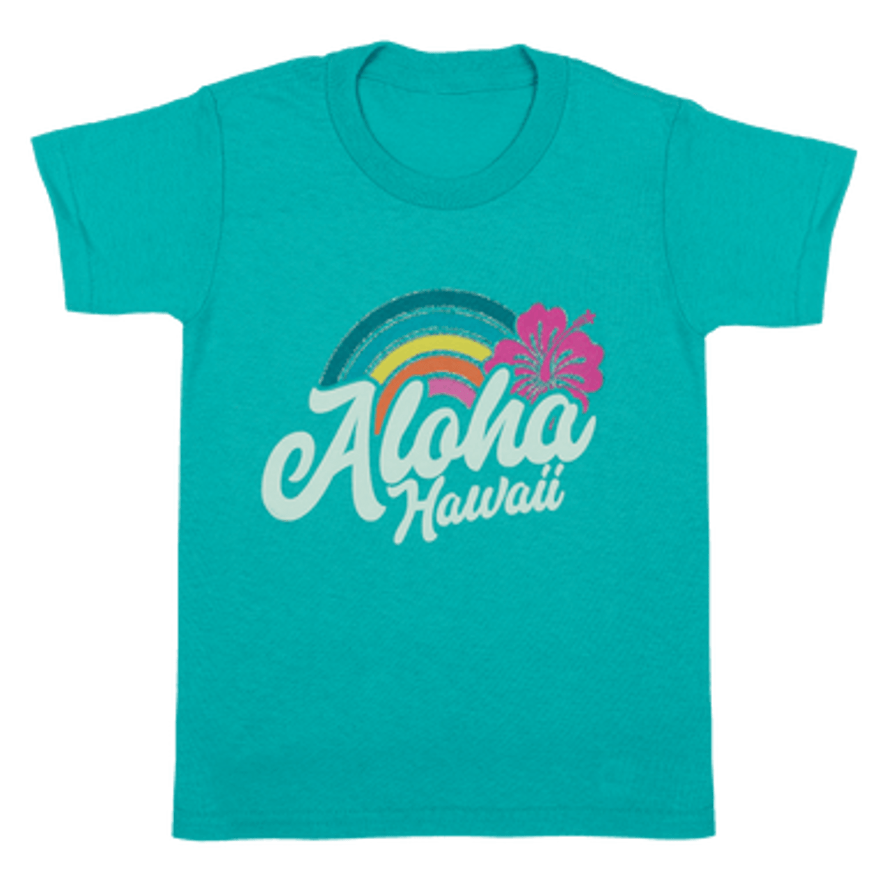 Hawaiian Performance Surfwear® Child's Tee - Rainbow: Ocean Blue