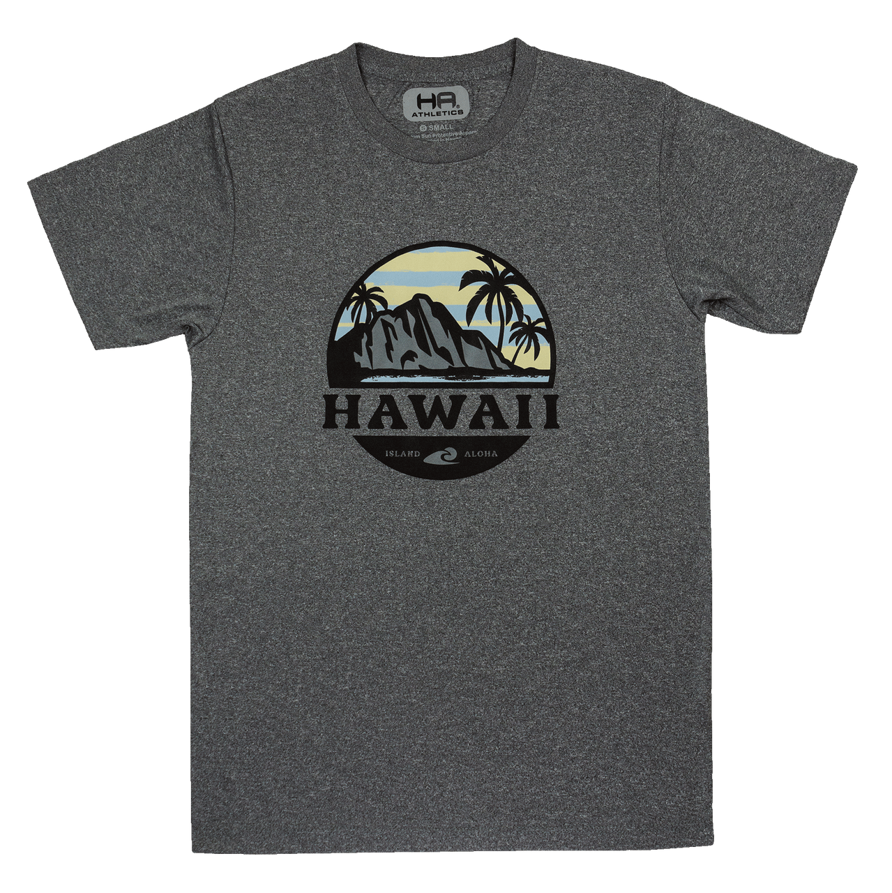 Hawaiian Athletics® Sports Tee - Tropical Sunset: Charcoal Heather