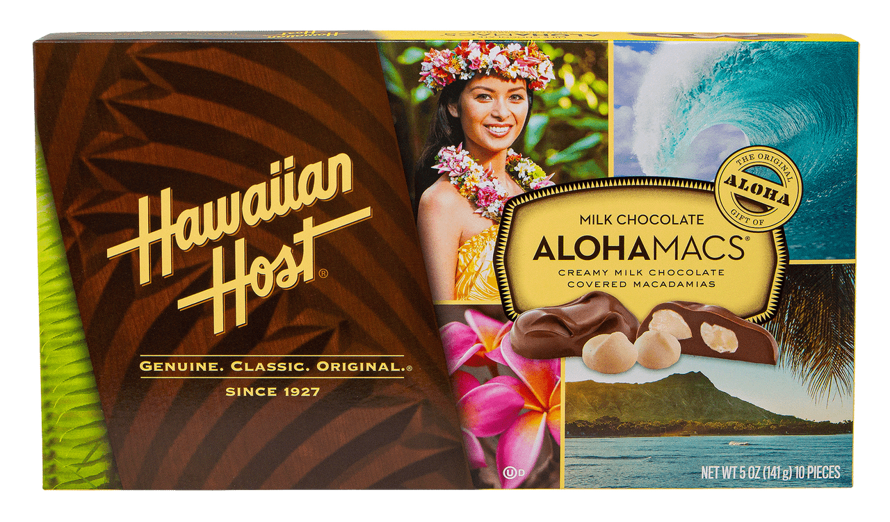 Hawaiian Host Aloha Macs Milk Chocolate 5oz