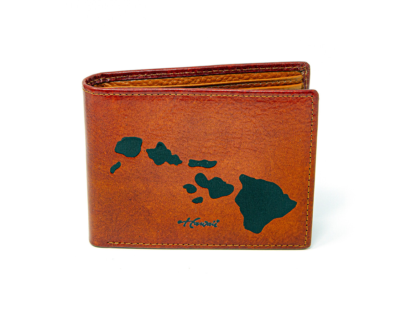 Mens Bifold Wallet: Light Hawaiian Islands