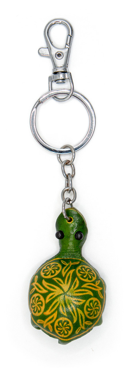 22 Hawaiianꕤ︎︎ ハイビスカスレザー キーリング キーホルダー Leather Keyring - Honu