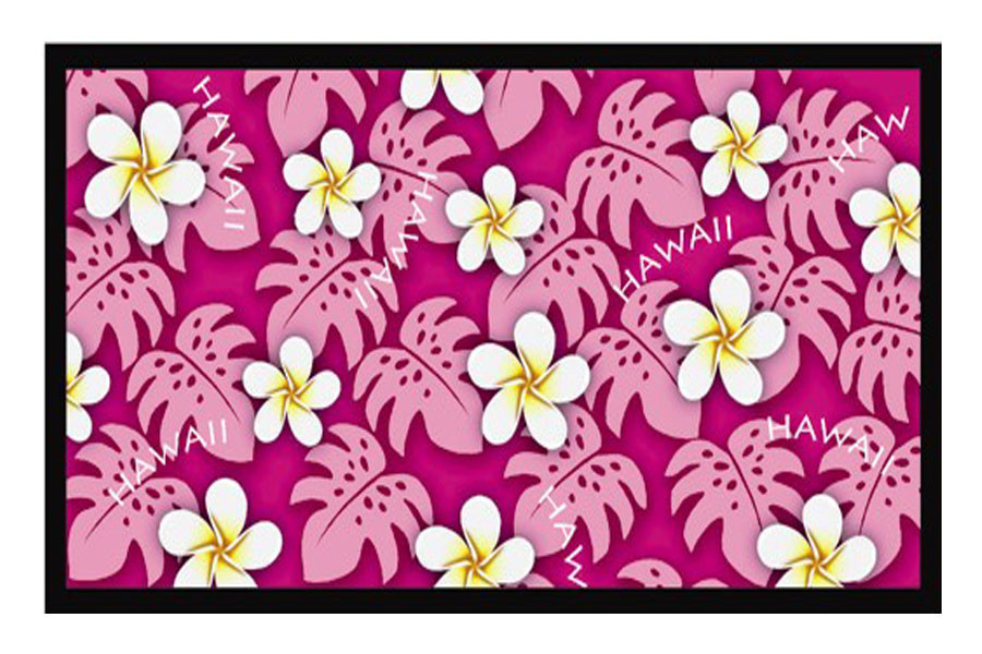 Large Velour Beach Towel: Pink Plumeria
