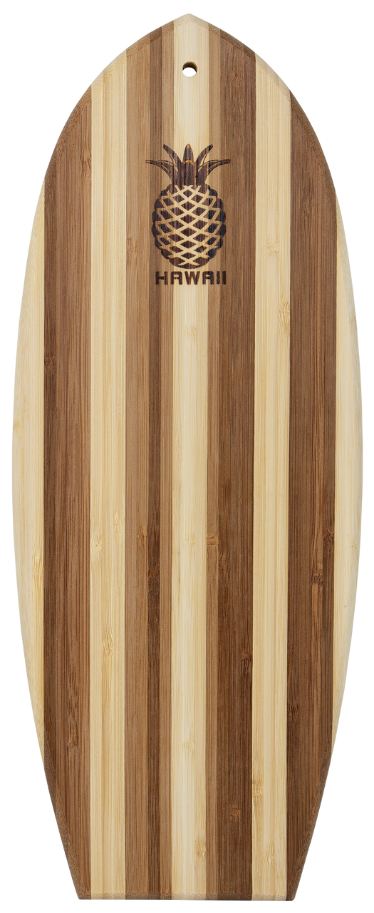 Wood Cutting Board w/Stripes - Pineapple