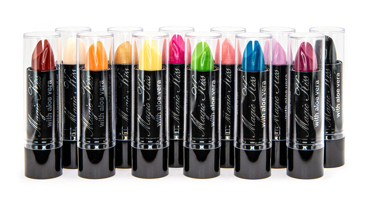Magic Kiss Aloe Vera Lipstick Twelve Pack - RAINBOW SHAVE ICE